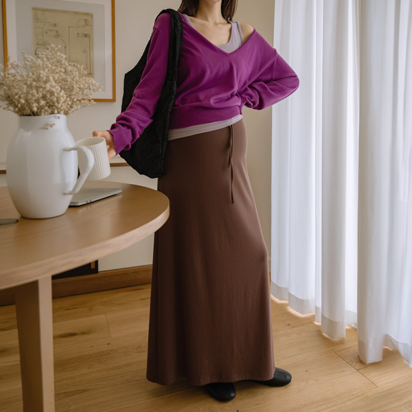 <b>[Super Comfortable/Great Tension]</b> [S-made] Maternity* Stretch-Up Maxi Adjustable Maternity Skirt