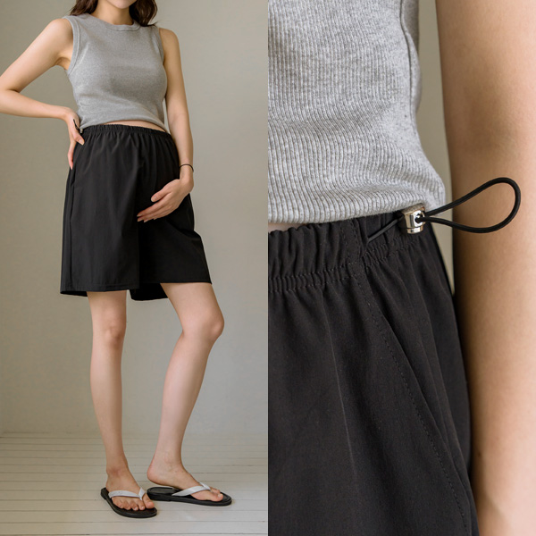 <b>[Rustling/Maternity Shorts/Adjustable Stopper]</b> [S-made] Maternity*Rustling Elastic Adjustable Maternity Shorts