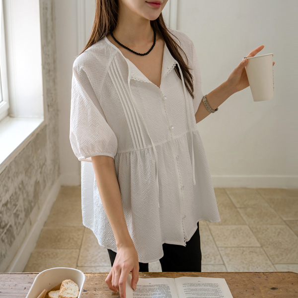 [S-made] Maternity* Delicate Fit Soft Pintuck Maternity Blouse