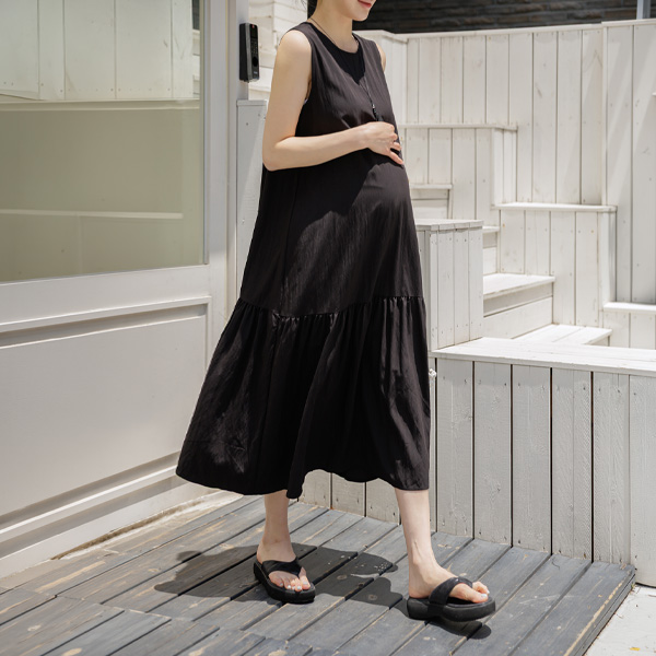 <b>[Midsummer Uniform Item / Light and Cool]</b> [S-made] Maternity* Rustling Maxi Cutout Maternity Dress