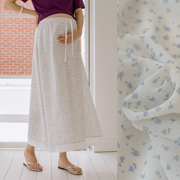 <b>[Limited Quantity SALE]</b> <b>[Chiffon/Adjustable Strap/Banding]</b> [S-made] Maternity*Yoru Chiffon Flower Banding Maternity Skirt