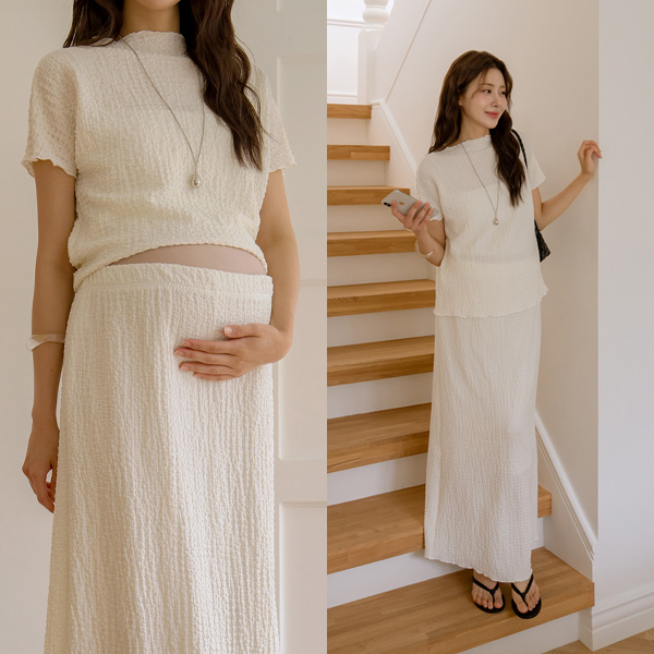 <b>[Tension Good]</b> [S-made] Maternity* Stretchy Soft Embossed Tension Maternity Set