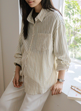 Maternity*Cleanstripe Loose Fit Shirt