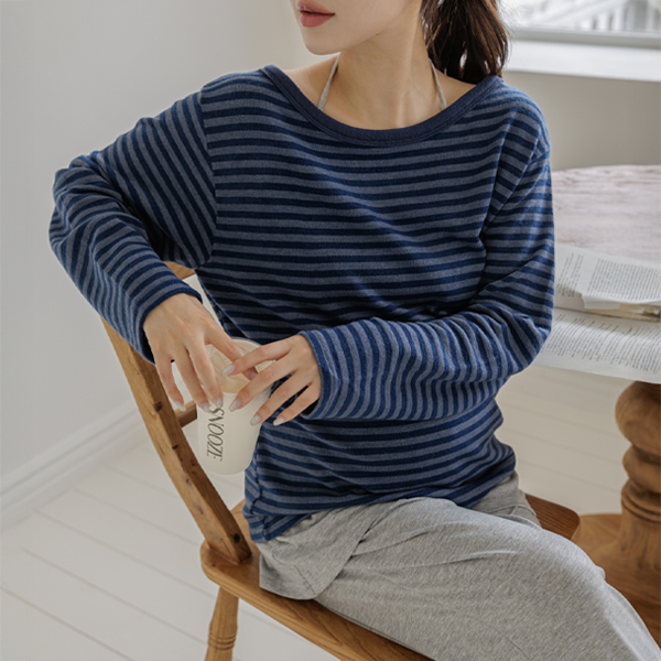 Maternity*Candy Style Boat Neck Loose Fit Knit Tee