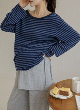 Maternity*Candy Style Boat Neck Loose Fit Knit Tee