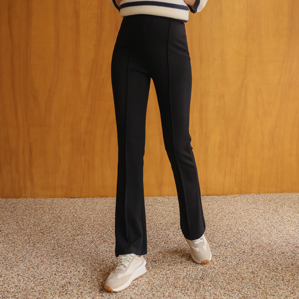 <b>[School Uniform Item/Over 7,000 Sold]</b> Maternity* Double Slim Bootcut Pintuck Fleece-Lined Maternity Pants
