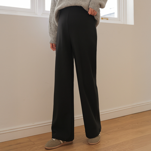 <b>[Over 4,000 Sold / Wrinkle-Free]</b> Maternity*More Long Wide Fleece-Lined Maternity Pants
