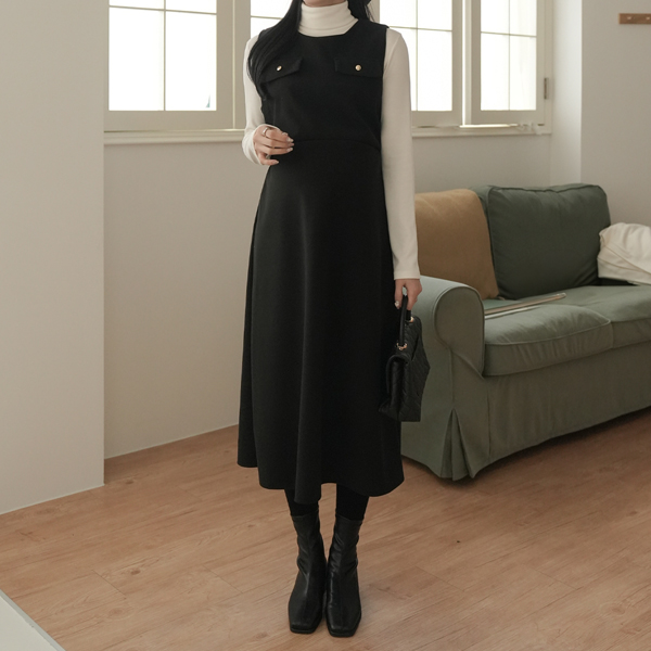 <b>[Limited Quantity SALE]</b> Maternity*Winter Wool Touch Bustier Maternity Dress