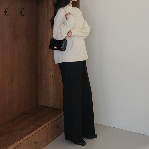 <b>[Limited Quantity SALE]</b> Maternity Wool Fleece Touch Wide Maternity Pants