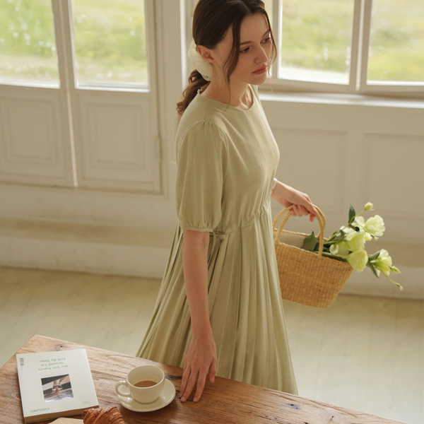 <b>[Limited Quantity SALE]</b> Maternity* Adjustable Flutter Pleats Maternity Dress