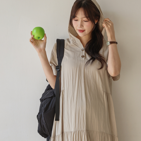 <b>[Limited Quantity SALE]</b> [S-made] Maternity*Rustling Hooded Maternity Dress