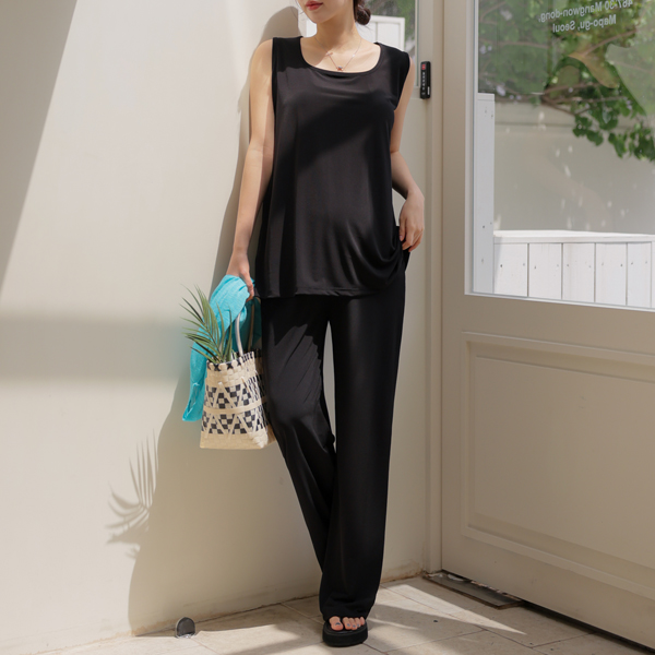 <b>[Limited Quantity SALE]</b> [Coolity] Maternity* Cooling Touch Square Summer Sleeveless Maternity Set