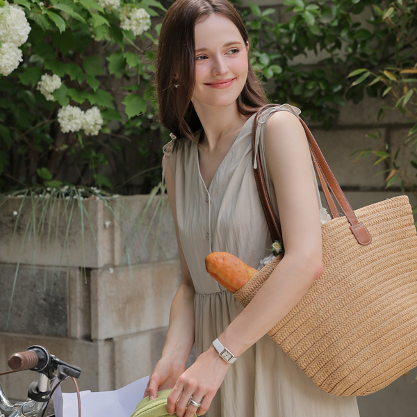 <b>[Limited Quantity SALE]</b> Maternity*Shoulder Ribbon Crinkly Maternity Dress (Nursing Suitable)