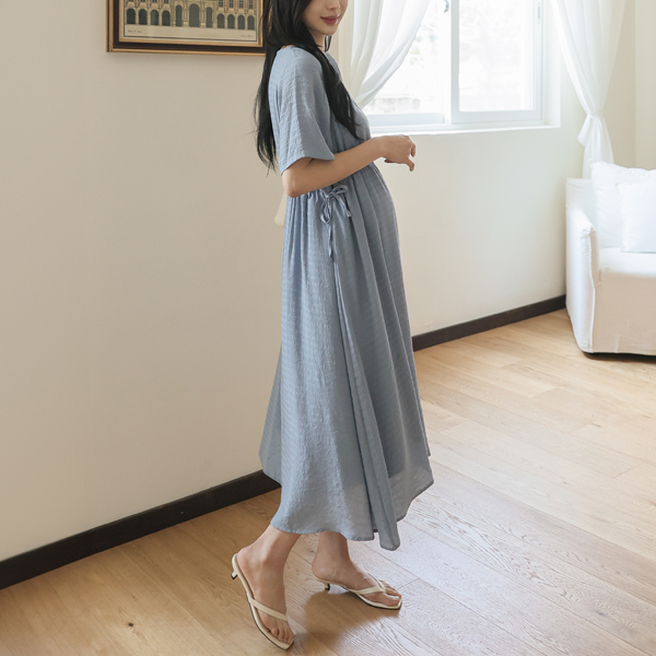 <b>[Limited Quantity SALE]</b> [S-made] Maternity*Cool Flow Control Maternity Dress