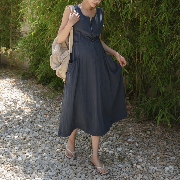 <b>[Limited Quantity SALE]</b> [S-made] Maternity* Crinkle Adjustable Sleeveless Maternity Dress