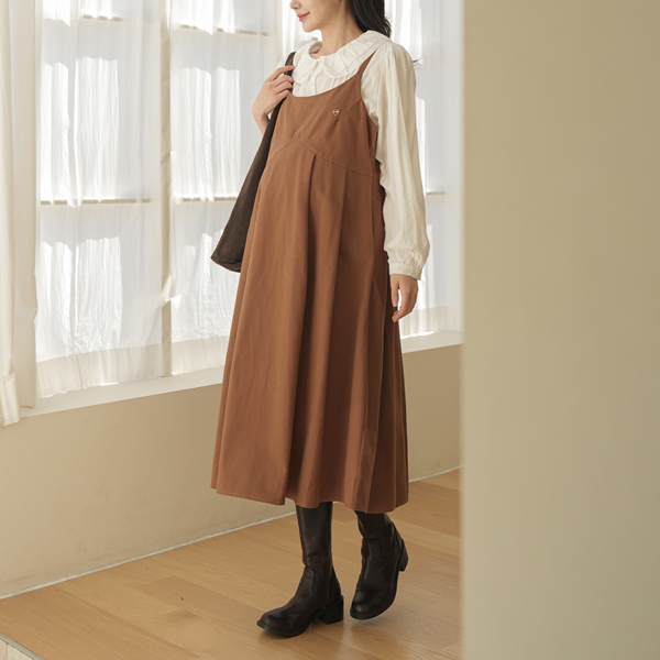<b>[layeredgood/Everyday Item]</b> [S-made] Maternity* Layered Maternity Dress with Delicate Pleated Shoulder Straps