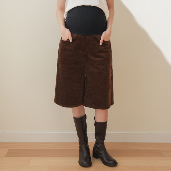 <b>[Limited Quantity SALE]</b> <b>[SL/Cozy☁]</b> [S-made] Maternity* Relaxed Corduroy Bermuda Maternity Pants