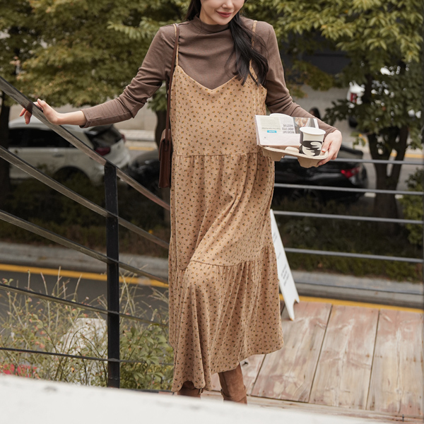 <b>[Limited Quantity SALE]</b> <b>[Outing Look/Effective Item]</b> [S-made] Maternity* Autumn Picnic Tiered Maternity Dress