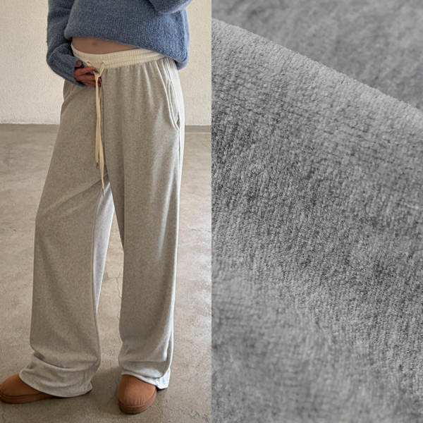 <b>[Cozy Fleece Material/Full Elastic Waist/Adjustable Drawstring]</b> [S-made] Maternity* Color-Contrast Adjustable Fleece Wide Maternity Pants