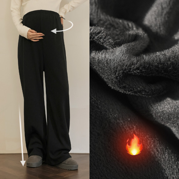 <b>[Over 2,000 Sold / Mink Lining / Worn Postpartum]</b> [S-Made] Maternity* Daily Over-Wide Mink Maternity Pants