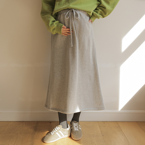 <b>[Limited Quantity SALE]</b> <b>[Thick Fleece/Aline]</b> [S-made] Maternity Skirt with Cozy Extra Fleece Adjustable Elastic Waist