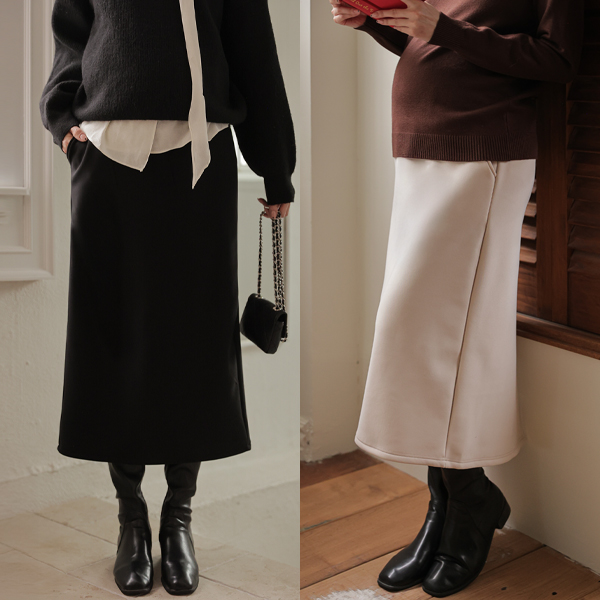 <b>[Mink Lining♥/Mochi Tension]</b> [S-made] Maternity*Chewy Mochi Long Mink Maternity Skirt