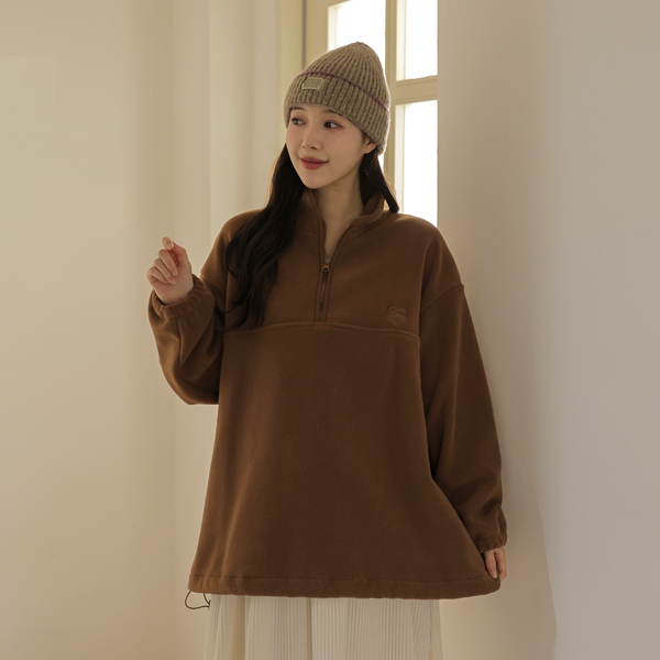 <b>[Limited Quantity SALE]</b> <b>[Fleece Version/Popular Item]</b> [S-made] Maternity* Love Fleece Half-Zip Maternity T-shirt