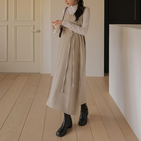 <b>[Wool Blend/Body Shape Cover/Layered]</b> [S-Made] Maternity*Wool-Touch Flannel Layered Maternity Dress