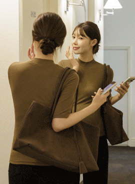Maternity*Raoul Mock Neck Simple Sleeveless T-shirt