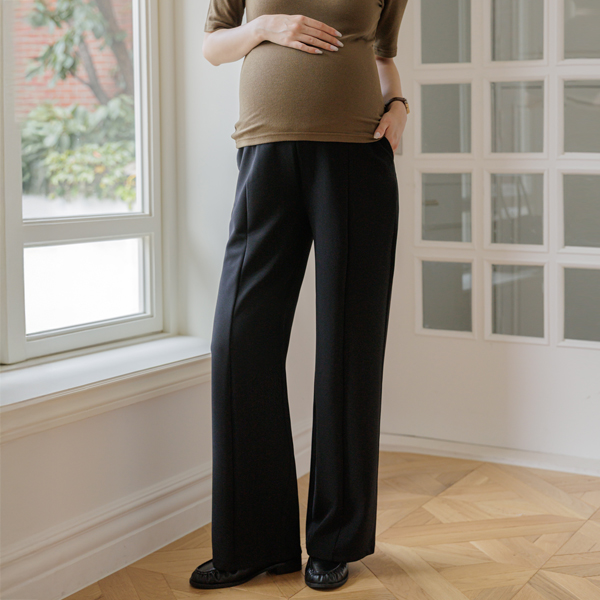 Maternity*Vecchia Stretch Long Cut-out Slacks Maternity Pants