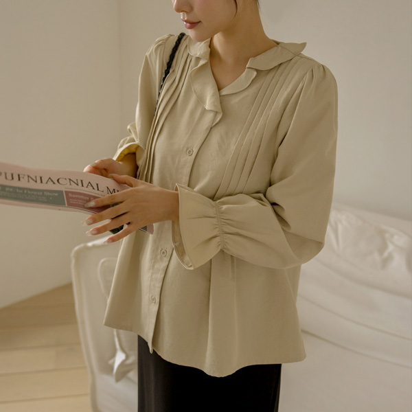 [S-made] Maternity* Ruffle Frill Maternity Blouse