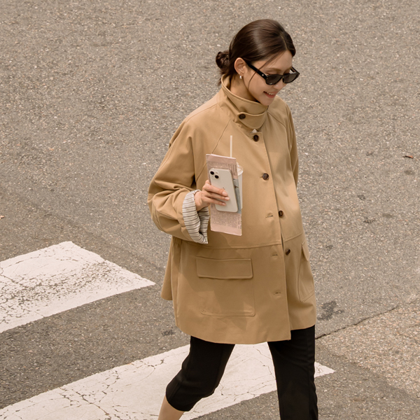 <b>[Online Store Exclusive Opening Special]</b> [S-made] Maternity* Cotton Classic Oversized Maternity Half Jacket