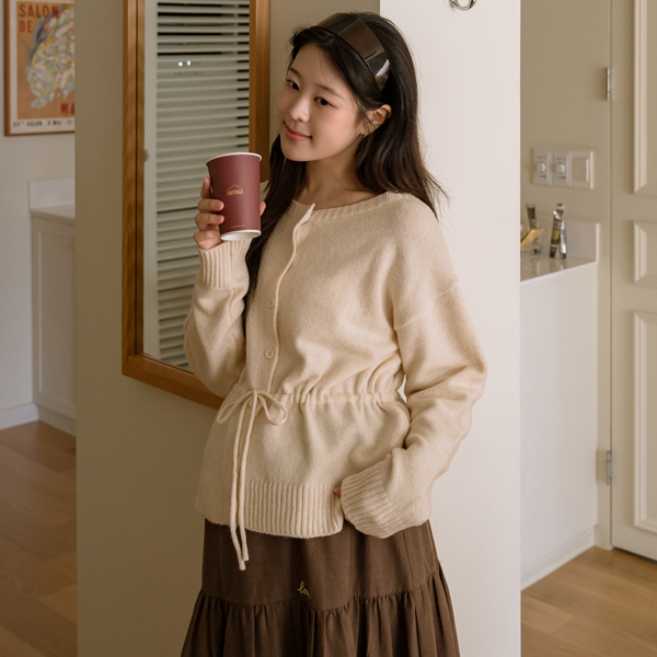 Maternity*May Rouge Boat Neck String Cardigan