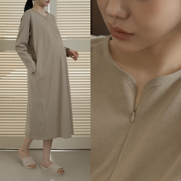 Nursing clothes*Airy 1-second cut nursing dress (for both pregnant women) (eco-friendly material)
