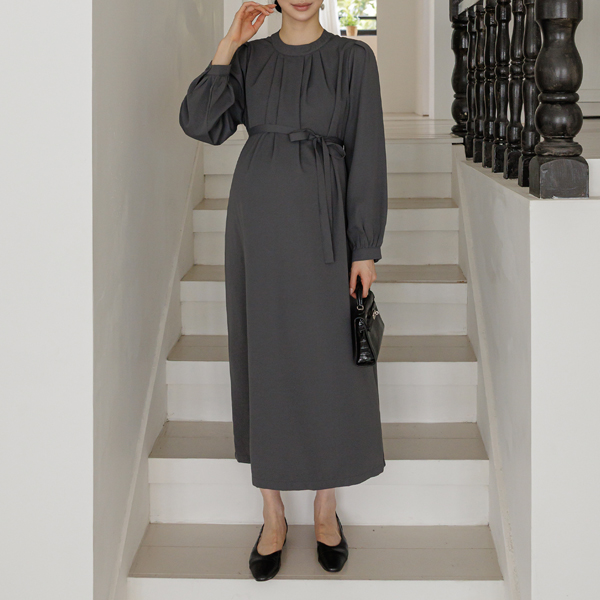 Maternity* Erneck Pintuck Maternity Dress (String Set)