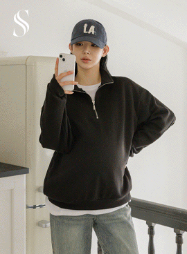 <b>[Zip-up High Neck/Body Coverage/Sturdy Sakariba]</b> [S-made] Maternity*Sturdy Sakariba Zip-up Maternity Sweatshirt