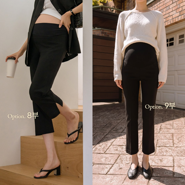 <b>[Free Shipping][9-Length Length Extension/Stretchy Spandex/3D Seamless]</b> [S-made] Maternity*Stretchy Capri Maternity Pants